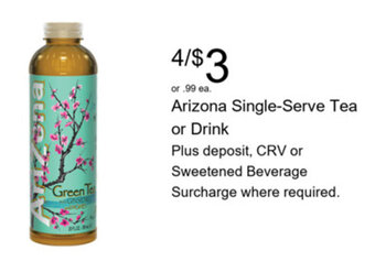 Walgreens Arizona Single-Serve Tea or Drink offer