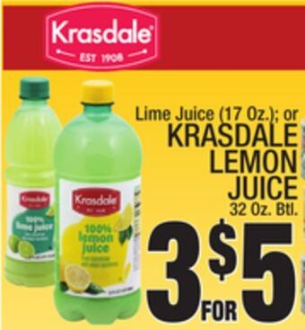 C Town Krasdale lemon juice 32 oz. btl offer