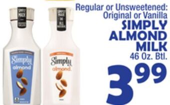 Bravo Supermarkets Simply almond milk offer