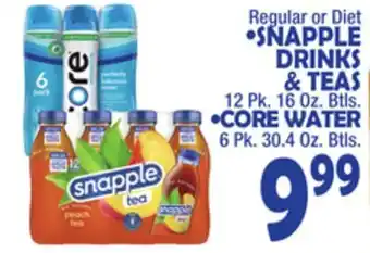 Bravo Supermarkets Snapple drinks & teas 12 pk offer