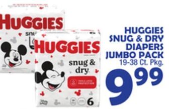 Bravo Supermarkets Huggies snug & dry diapers jumbo pack offer
