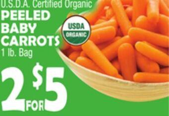 Bravo Supermarkets Peeled baby carrots offer