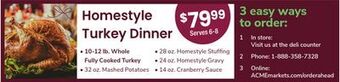 ACME Homestyle turkey dinner offer