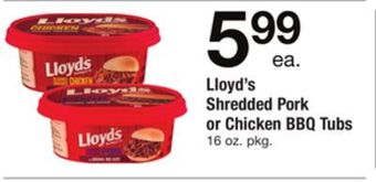 ACME Lloyd's shredded pork or chicken bbq tubs offer