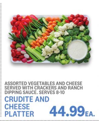 Kings Food Markets Crudite and cheese platter offer