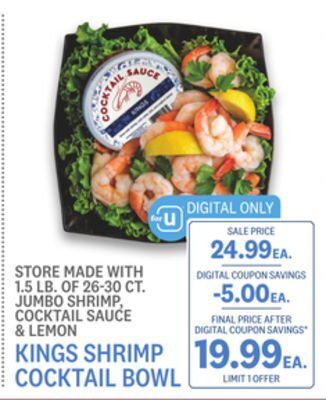 Kings Food Markets Kings shrimp cocktail bowl offer
