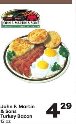 Weis Markets John f. martin & sons turkey bacon offer