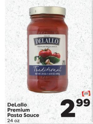 Weis Markets Delallo premium pasta sauce offer