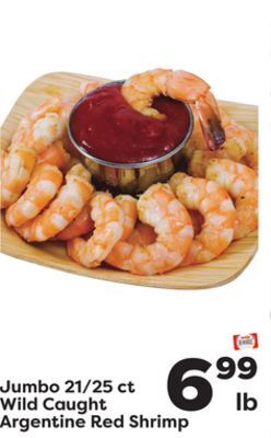 Weis Markets Jumbo 21/25 ct wild caught argentine red shrimp offer