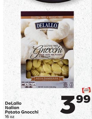Weis Markets Delallo italian potato gnocchi offer