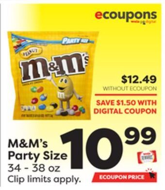 Weis Markets M&m's party size offer