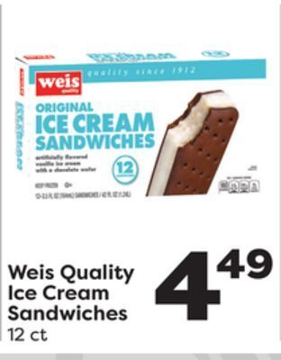Weis Markets Weis quality ice cream sandwiches offer