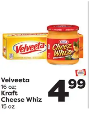 Weis Markets Velveeta 16 oz kraft cheese whiz 15 oz offer