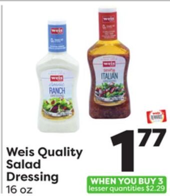 Weis Markets Weis quality salad dressing offer
