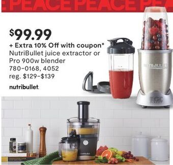 JC Penney Nutribullet juice extractor or pro 900w blender offer