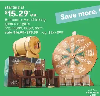 JC Penney Hammer + axe drinking games or gifts offer