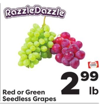 Weis Markets Red or green seedless grapes offer