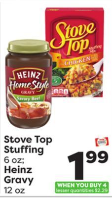 Weis Markets Stove top stuffing 6 oz heinz gravy 12 oz offer