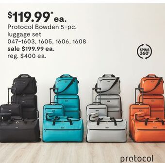JC Penney Protocol bowden 5-pc. luggage set offer
