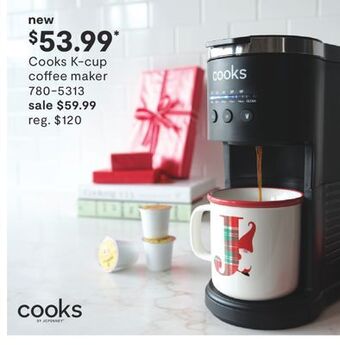 JC Penney Cooks k-cup coffee maker offer