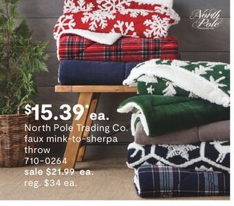 JC Penney North pole trading co. faux mink-to-sherpa throw offer