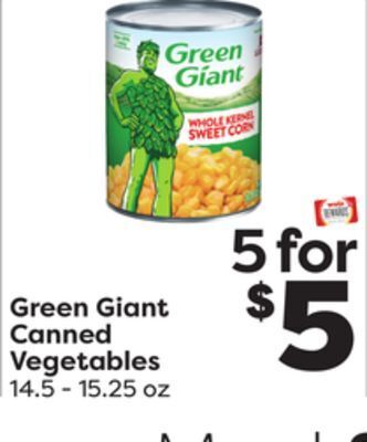 Weis Markets Green giant canned vegetables offer