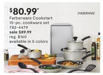 JC Penney Farberware cookstart 15-pc. cookware set offer