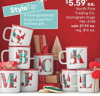 JC Penney North pole trading co. monogram mugs offer
