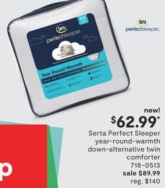 JC Penney Serta perfect sleeper year-round-warmth down-alternative twin comforter offer