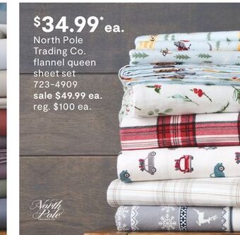 JC Penney North pole trading co. flannel queen sheet set offer