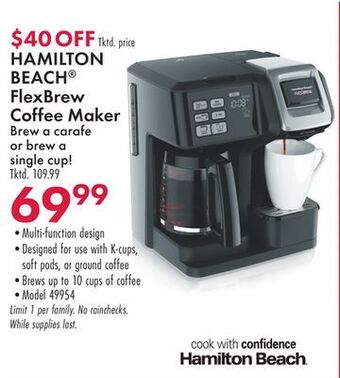 Boscov's Hamilton beach® flexbrew coffee maker offer