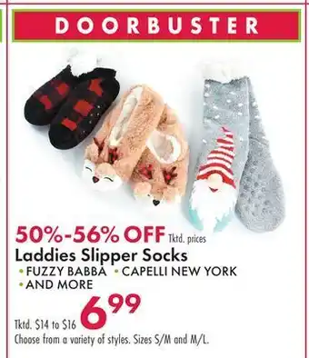Boscov's Laddies slipper socks offer