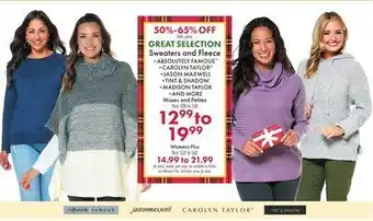 Boscov's Sweaters and fleece offer