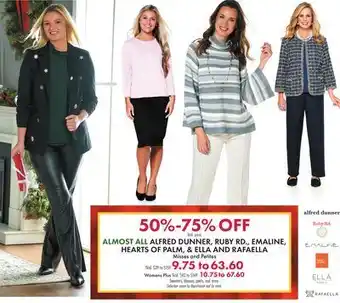 Boscov's Almost all alfred dunner, ruby rd., emaline, hearts of palm, ella and rafaella offer