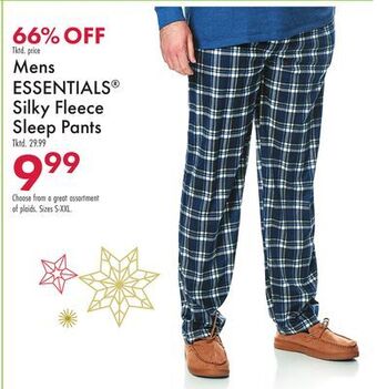 Boscov's Mens essentials® silky fleece sleep pants offer