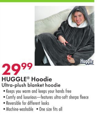 Boscov's Huggle® hoodie ultra-plush blanket offer