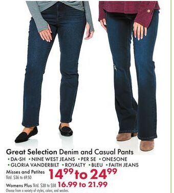 Boscov's Denim and casual pants offer