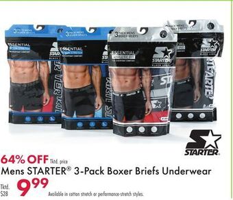 Boscov's Mens starter® 3-pack boxer briefs underwear offer