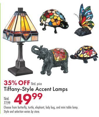 Boscov's Tiffany-style accent lamps offer
