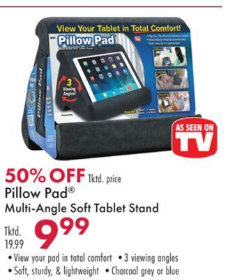 Boscov's Pillow pad® multi-angle soft tablet stand offer