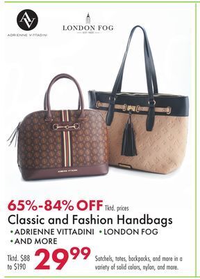 Boscov's Classic and fashion handbags offer