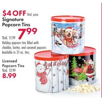 Boscov's Signature popcorn tins offer