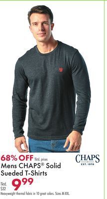 Boscov's Mens chaps® solid sueded t-shirts offer