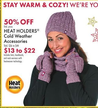 Boscov's Heat holders® cold weather accessories offer