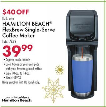 Boscov's Hamilton beach® flexbrew single-serve coffee maker offer