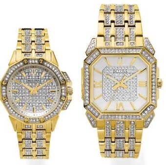 JC Penney Bulova women's or men's gold-tone crystal collection offer