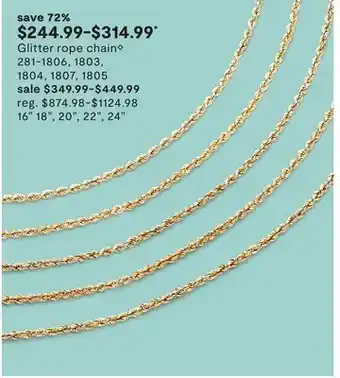 JC Penney Glitter rope chain◊ offer