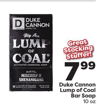 Weis Markets Duke cannon lump of coal bar soap offer