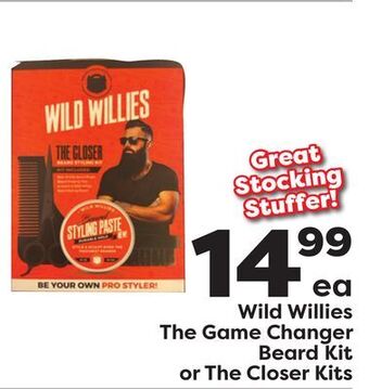 Weis Markets Wild willies the game changer beard kit or the closer kits offer