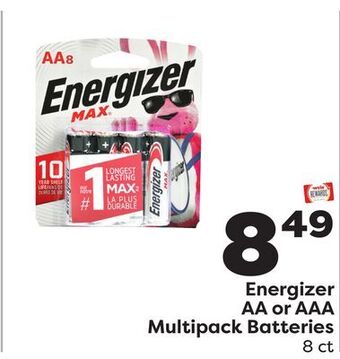 Weis Markets Energizer aa or aaa multipack batteries offer
